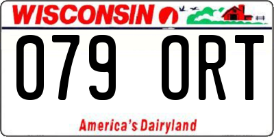 WI license plate 079ORT