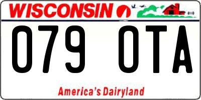 WI license plate 079OTA