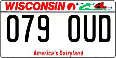 WI license plate 079OUD