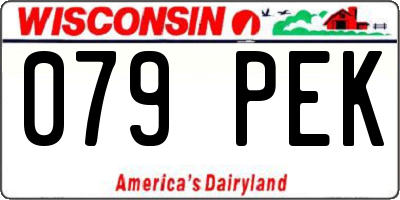 WI license plate 079PEK