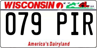 WI license plate 079PIR