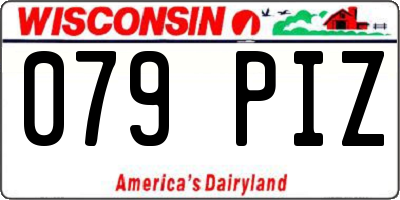WI license plate 079PIZ