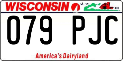 WI license plate 079PJC