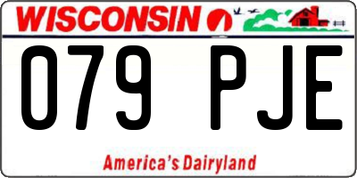 WI license plate 079PJE