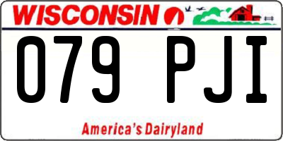 WI license plate 079PJI