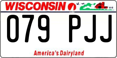 WI license plate 079PJJ