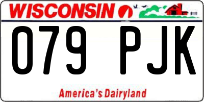 WI license plate 079PJK