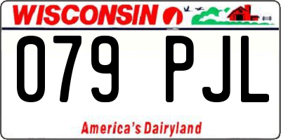 WI license plate 079PJL