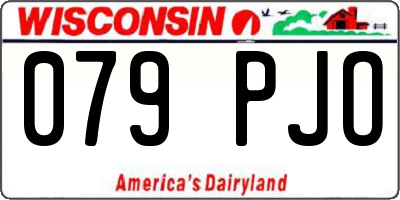 WI license plate 079PJO