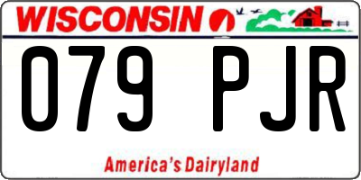 WI license plate 079PJR