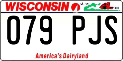 WI license plate 079PJS
