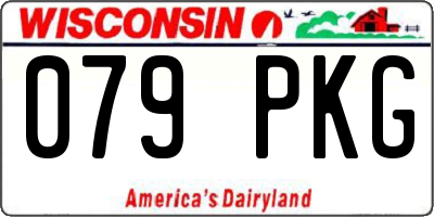WI license plate 079PKG