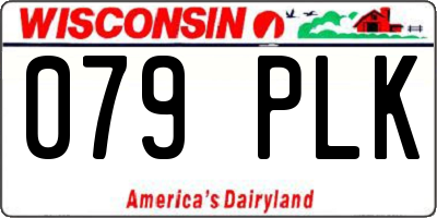 WI license plate 079PLK