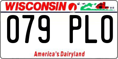 WI license plate 079PLO