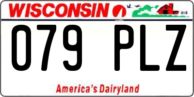 WI license plate 079PLZ