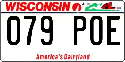 WI license plate 079POE