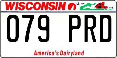 WI license plate 079PRD