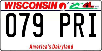 WI license plate 079PRI