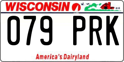 WI license plate 079PRK