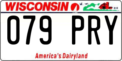WI license plate 079PRY