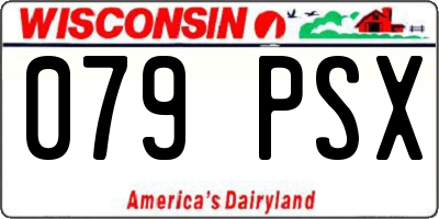 WI license plate 079PSX