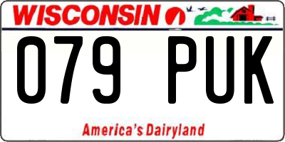 WI license plate 079PUK
