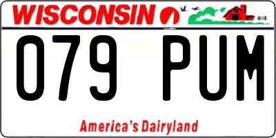 WI license plate 079PUM
