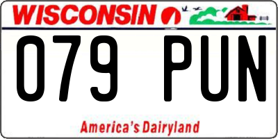 WI license plate 079PUN