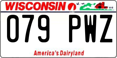 WI license plate 079PWZ