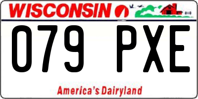 WI license plate 079PXE