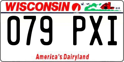 WI license plate 079PXI