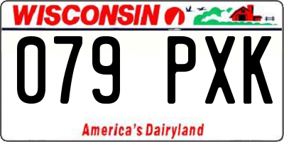 WI license plate 079PXK