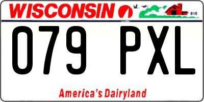 WI license plate 079PXL