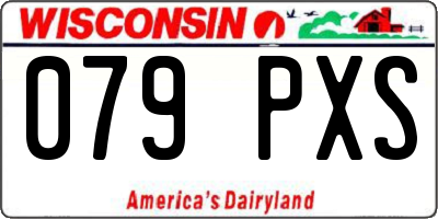 WI license plate 079PXS