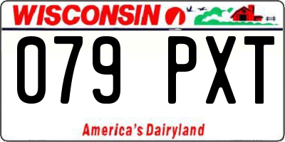 WI license plate 079PXT