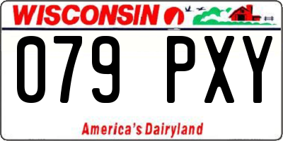 WI license plate 079PXY