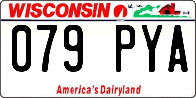 WI license plate 079PYA