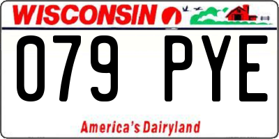 WI license plate 079PYE