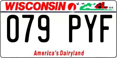 WI license plate 079PYF