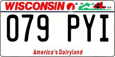 WI license plate 079PYI