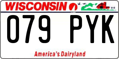 WI license plate 079PYK