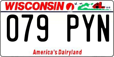 WI license plate 079PYN