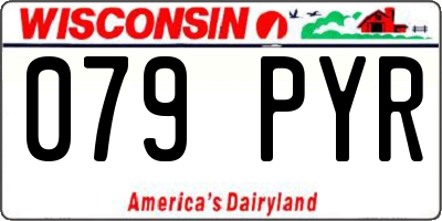 WI license plate 079PYR