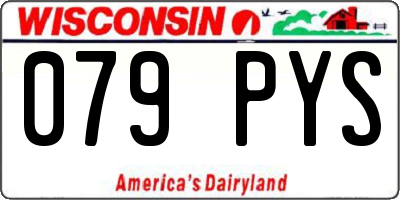 WI license plate 079PYS