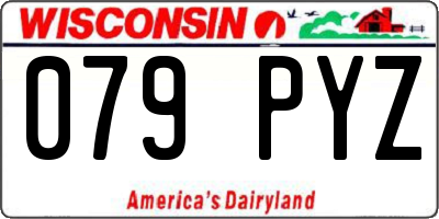 WI license plate 079PYZ