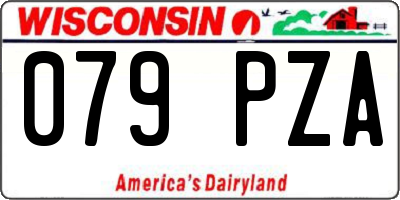 WI license plate 079PZA