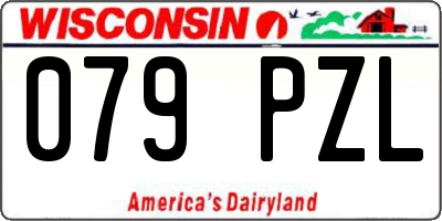 WI license plate 079PZL