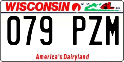 WI license plate 079PZM