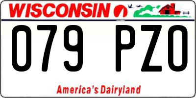 WI license plate 079PZO