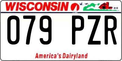 WI license plate 079PZR
